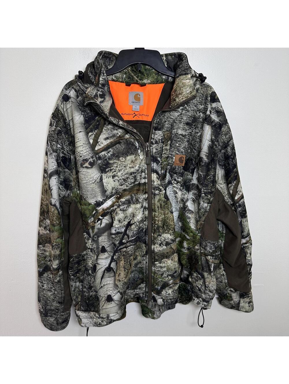 Carhartt Outwork Outhunt Camouflage Hooded Jacket Size 2XL